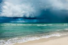 Storm rolling in over ocean