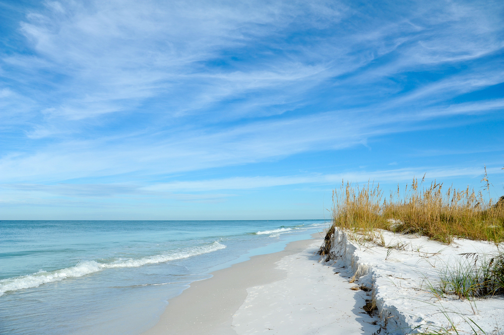 sunny day on Anna Maria Island beach