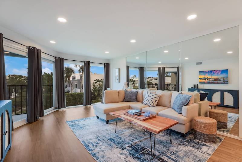 A living room in an Anna Maria vacation rental